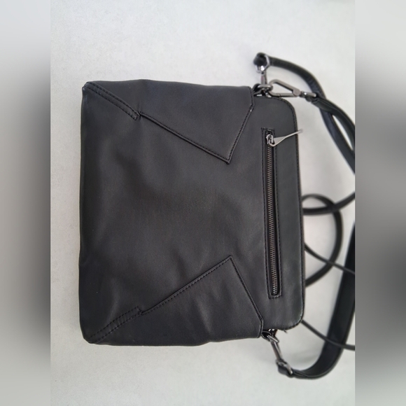 Matt & Nat/ WHILEM Black Vegan Leather Hobo Bag/ 2 Straps - Picture 5 of 16